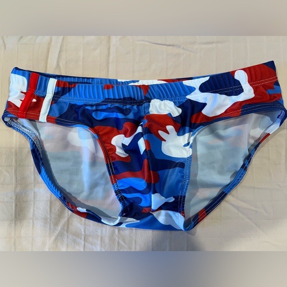 Other - Red White & Blue camouflage Speedo-style men’s swim briefs. Large